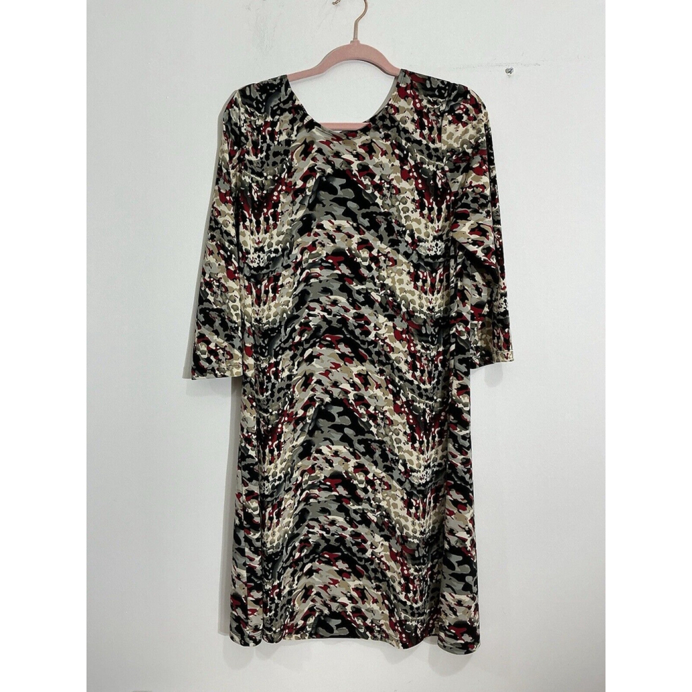 Womans Effortless Style By Citi Knits Multicolor Geometric Midi Dress Medium